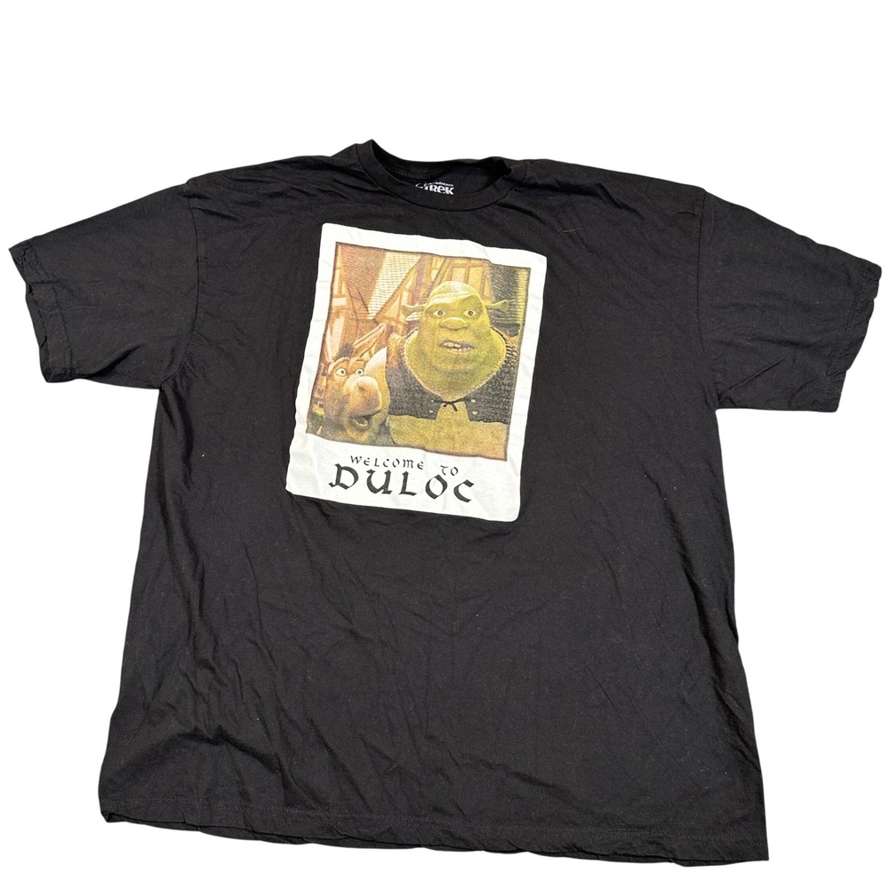 DreamWorks Shrek Welcome to Duloc Graphic T-Shirt Black Mens 2XL Mad Engine